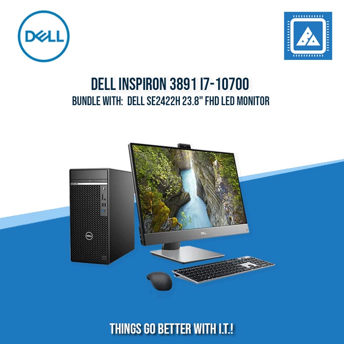 DELL INSPIRON 3891 I7-10700 8GB/512GB NVME/W11H/OFC21HS/2YR DESKTOP + DELL SE2422H 23.8 DELL INSPIRON 3891 I7-10700 8GB/512GB NVME/W11H/OFC21HS/2YR DESKTOP + DELL SE2422H 23.8